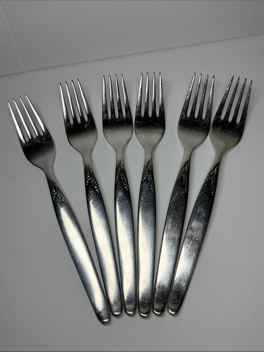 Vintage WMF Germany Patent 90 Silver Plated Forks - Set of 6